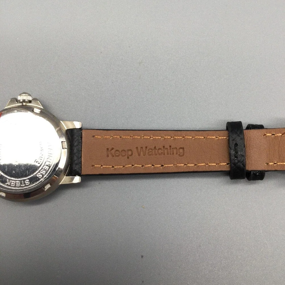 Cherished Teddies Val Womens Watch 29mm Black Strap Silver Tone New Battery 1999